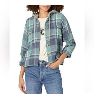 Lucky Brand Women's Plaid Cropped Hoodie - M - Great Condition